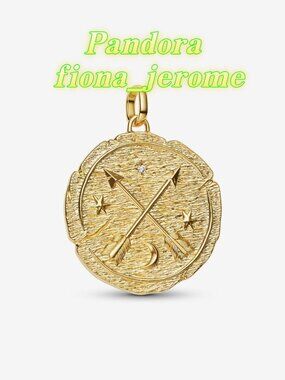 Pandora Crossing Arrows Oversized Medallion Charm